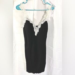 Black Dress with white accents